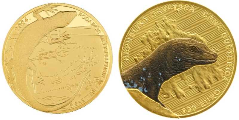 Хорватский МД представил коллекционную монету с далматинской ящерицей