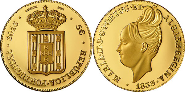 Золотая монета королевы Марии II
