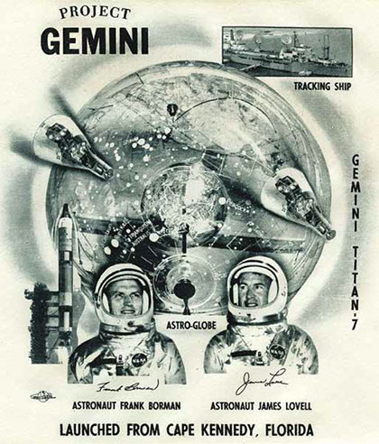 Изображение на памятном конверте, посвященном полету «Джемини-7»