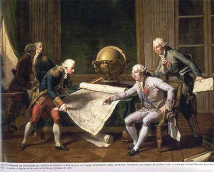 Людовик XVI инструктирует Лаперуза перед отплытием. Худ. Николас Монсо. 1817 год